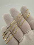 22" 14k Yellow Gold Box Chain 1mm 3.44g
