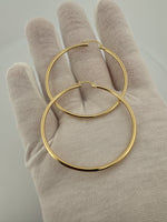 50mm x 2mm 18k Yellow Gold Hoops 4.1g