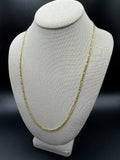 24” 14k Yellow Gold Figaro 3mm 4.6g