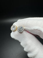9mm 14k Yellow Gold 2ctw EF VS Lab Diamond Cluster Studs 3.5g