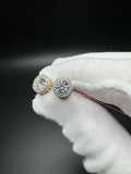 9mm 14k Yellow Gold 2ctw EF VS Lab Diamond Cluster Studs 3.5g