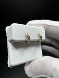 10mm 10k Yellow Gold 1/8ctw Natural Diamond Huggies 1.2g