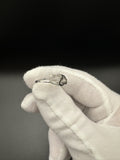 Size 7 10k White Gold Ying Yang Style 2 Heart Black & White Diamond Ring 1.6g