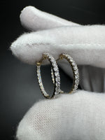 20mm Gold over Silver 1ctw VS/VVS Lab Diamond Inside Out Hoops 2.7g