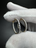 20mm Gold over Silver 1ctw VS/VVS Lab Diamond Inside Out Hoops 2.7g
