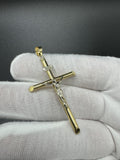 2.25” 14k Gold Round Cross/Crucifix 5.2mm Bail 2.22g