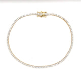8" 14K Yellow Gold 1.00ctw E/VS1 Lab Diamond Tennis Bracelet 1.5mm 5.0g
