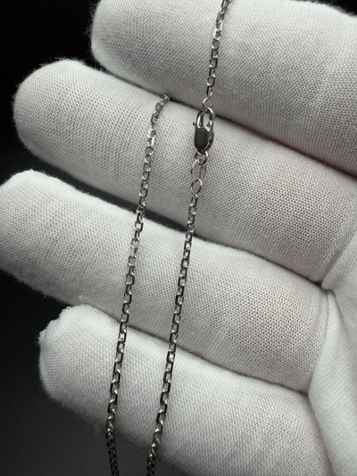 18" 14k White Gold Herme$ Link 1.8mm 3.7g