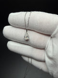 16-18" Adjustable Silver Cable Chain with 1ct Pear Shape VS/VVS Lab Diamond Solitaire Pendant 1.5g