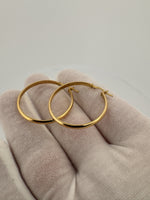30mm 18k Yellow Gold Flat Domed Hoops