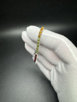7.5” Silver 3mm Multi Gemstone Rainbow Tennis Bracelet 13g