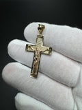 1.75” 14k Gold Square Cross/Crucifix 5.2mm Bail 3.2g