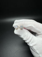 9mm 14k Yellow Gold 2ctw EF VS Lab Diamond Cluster Studs 3.5g