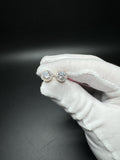 9mm 14k Yellow Gold 2ctw EF VS Lab Diamond Cluster Studs 3.5g