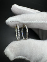 20mm Gold over Silver 1ctw VS/VVS Lab Diamond Inside Out Hoops 2.7g