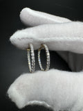 20mm Gold over Silver 1ctw VS/VVS Lab Diamond Inside Out Hoops 2.7g