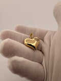 1.25” 14k Yellow Gold Puff Heart Pendant with CZ Accents 5mm Bail 4.3g