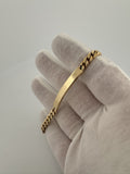 8” 14k Yellow Gold Cuban ID Bracelet 5mm 6.65g