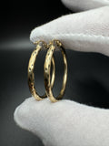 35mm 14k Yellow Gold Fancy Hoops 3.1g