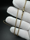 24” 14k Yellow Gold Prism Cut Franco 2mm 14.1g