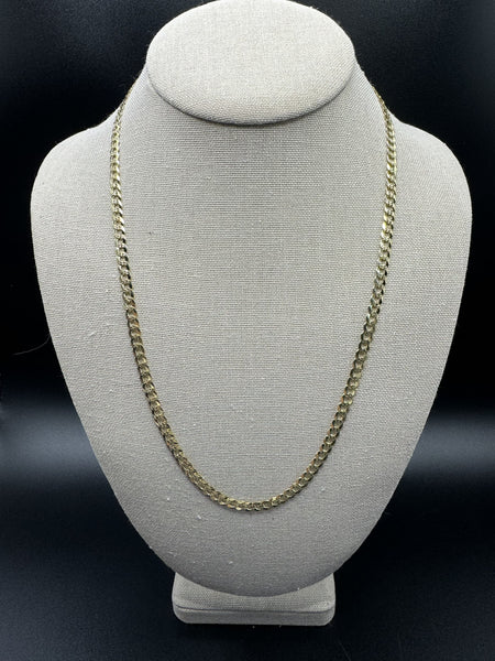 22” 14k Yellow Gold Diamond Cut Curb 5mm 12.95g