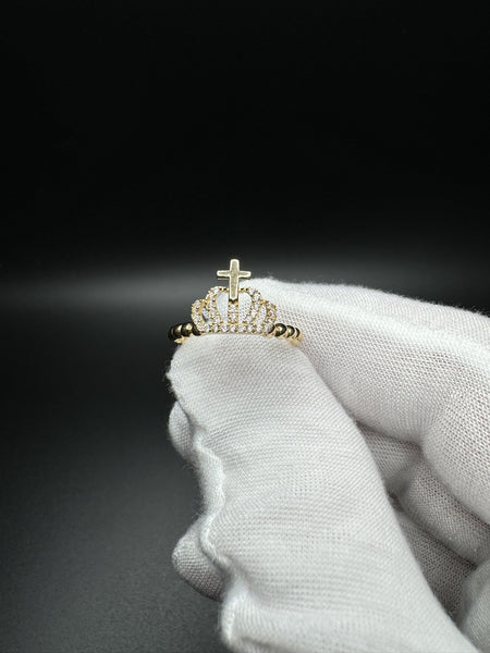 Size 8 14k Yellow Gold Crown Ring 1.7g