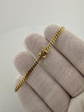 6.75" 10k Yellow Gold Cuban 3mm 5.0g