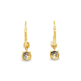 2.00ctw lab grown diamond graduated two-stone drop leverback earrings in 14K yellow gold, view 3 - Ott Family Jewelry