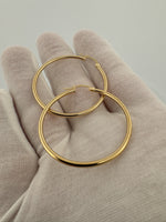 40mm x 2mm 18k Yellow Gold Hoops 3.26g