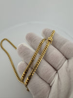 22” 14k Yellow Gold Cuban 4mm 27.4g