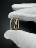 20mm Gold over Silver 1ctw VS/VVS Lab Diamond Channel Set Inside Out Hoops 2.7g