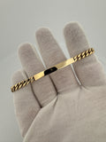 8” 14k Yellow Gold Cuban ID Bracelet 5mm 6.65g
