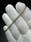 7” 14k Gold Diamond Cut Curb 3mm 2.6g