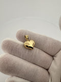 3/4” 14k Yellow Gold Puff Heart Pendant 4.5mm Bail 1.1g