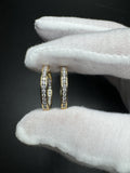 20mm Gold over Silver 1ctw VS/VVS Lab Diamond Channel Set Inside Out Hoops 2.7g