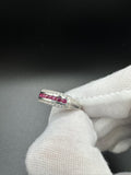 Size 9 Silver 1/3ctw Natural Diamond & Natural Ruby Ring 3.8g