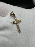 3/4” 14k Yellow Gold Square Crucifix 3.5mm Bail .8g