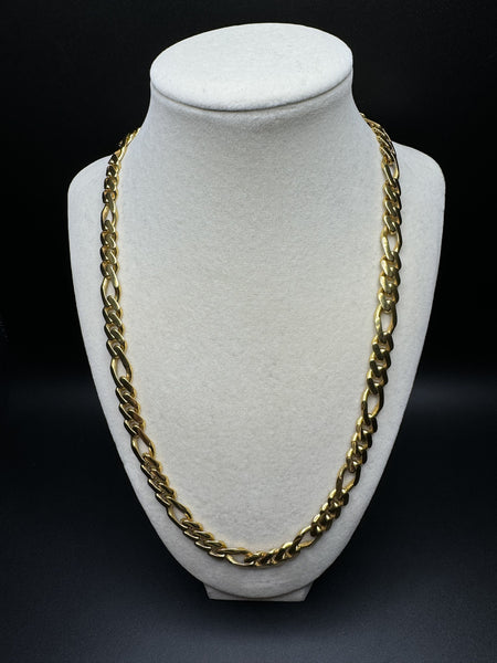 22” 14k Yellow Gold Monaco Figaro 8.5mm 31.4g