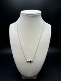 18” Silver Chain & 1/10ctw Natural Black Diamond Cross 1.5g