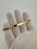 8” 14k Yellow Gold Cuban ID Bracelet 5mm 6.65g