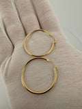 35mm x 2mm 18k Yellow Gold Hoops 2.82g