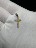 3/4” 14k Yellow Gold Square Crucifix 3.5mm Bail .8g