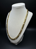 22” 14k Yellow Gold Monaco Figaro 8.5mm 31.4g
