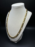 22” 14k Yellow Gold Monaco Figaro 8.5mm 31.4g