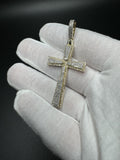 2.5” 10k Yellow Gold Cross 1.75ctw Natural Diamonds 6mm Bail 6.4g