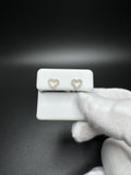 8mm 10k Yellow Gold 1/5ctw Natural Diamond Cursive Style Heart Outline Studs .7g