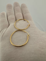 35mm x 2mm 18k Yellow Gold Hoops 2.82g