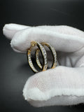 20mm Gold over Silver 1ctw VS/VVS Lab Diamond Channel Set Inside Out Hoops 2.7g