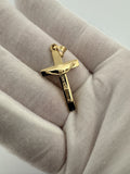 1.5” 14k Yellow Gold Square Cross & Crucifix 4mm Bail 2.91g