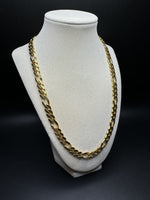 22” 14k Yellow Gold Monaco Figaro 8.5mm 31.4g